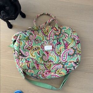 Vera Bradley Green Paisley Large Weekender Travel Bag